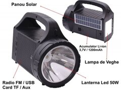 LANTERNA BL-12SLT CU RADIO + PANOU SOLAR